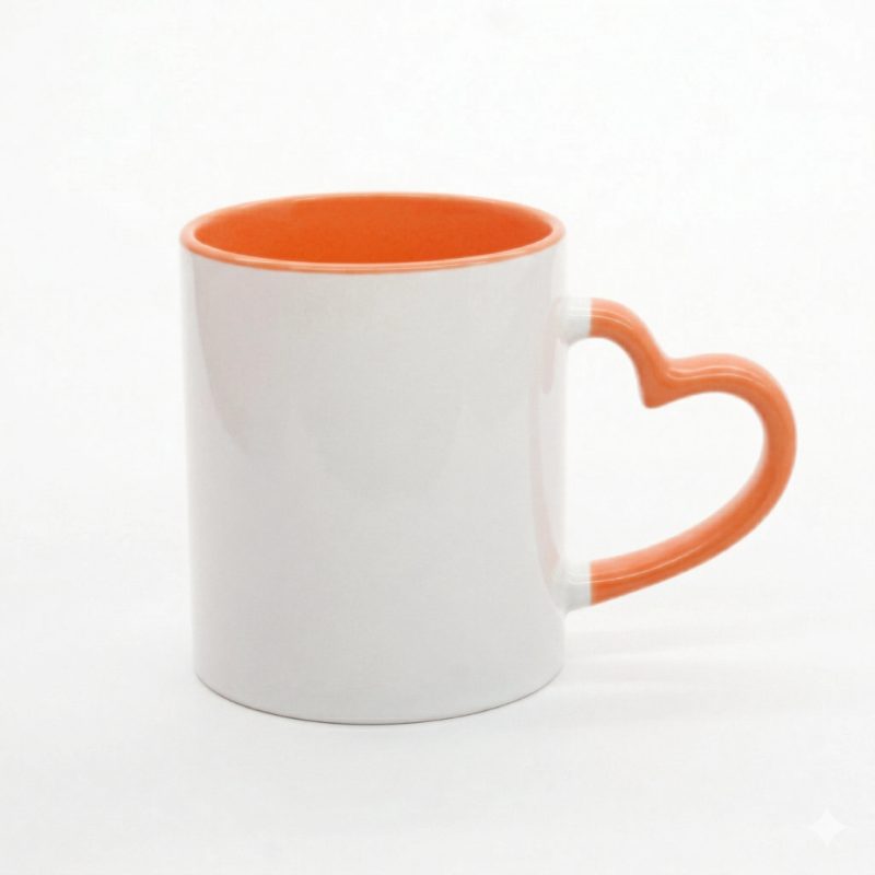 3 Tone Heart Handle — customizable photo mug